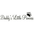 thumbnail image 3 of VWAQ Daddy's Little Princess Nursery Matte Black Wall Decal Kids Room Stickers 6"H X 22"W, 3 of 3