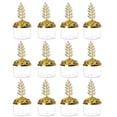 thumbnail image 1 of POINTERTECK 12Pcs Transparent Candy Boxes Large Capacity Golden And Silver Plated Plastic Candy Jars for Home Party Baby Shower, 1 of 8