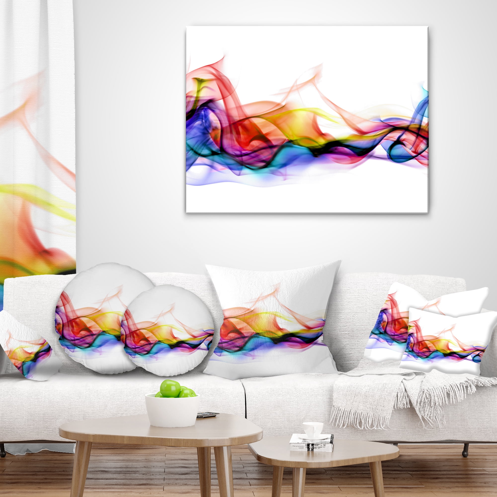 Designart Abstract Smoke - Contemporary Throw Pillow - 18x18
