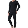 thumbnail image 2 of Men Casual Solid Base Layer Lined Milk Cotton Plus Velvet Thermal Underwear Set, 2 of 9