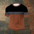 thumbnail image 7 of Hfnxid Men's Big and Tall T Shirts Waffle Short Sleeve Shirt Color Block Stretch Sport Tops Casual Lightweight Basic Tee Shirts Coffee S, 7 of 7