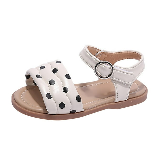 nsendm Girls Sandal Little Kid Female Baby Jelly Sandals for Girls Toddler Girl Summer Polka Dot Sandals Simple Open Toe Camouflage Hook Girls Slides