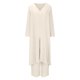 thumbnail image 4 of ICHUANYI Clearance Women's Solid V-Neck Long Sleeve Split Top And Pants Set(Beige, L) ICHUANYI WER2023080802228, 4 of 6