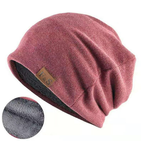Awdenio Beanies Hats Men's And Women's Fashionable Windproof Plush Warm Bun Pile Cap