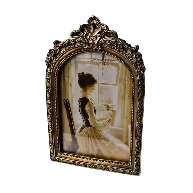 Marco de fotos antiguo Marco de fotos vintage Resina tallada Elegante Mesa y pared 225 cm x 14 cm