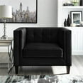 thumbnail image 2 of Posh Living Phoenix Button Tufted Velvet Accent Chair in Black, 2 of 8