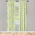 thumbnail image 5 of Ambesonne Green and Yellow Window Curtains, Hawaii Foliage, Each 28" W x 63" L, Apple Green Sea Green, 5 of 5