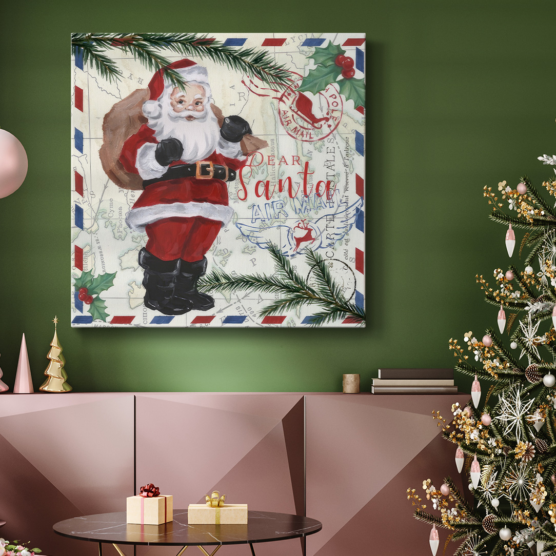 Christmas Par Avion I- Gallery Wrapped Canvas