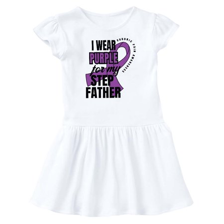 

Inktastic Chronic Pain I Wear Purple For My Step Father Gift Baby Girl Dress