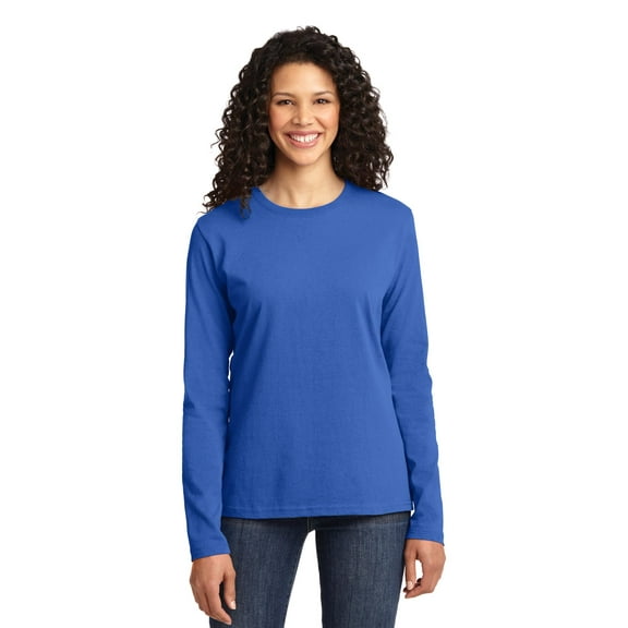 Port & Company Long Sleeve 54oz 100% Cotton TShirt (LPC54LS) Royal Blue, 2XL