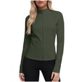 thumbnail image 3 of Frostluinai Women's Sun Protection Jacket Long Sleeve Zip Up Lightweight Outdoor Coat UPF 50+ Solid Slim Cropped Jacket Army Green XXXXXL, 3 of 8