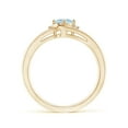 thumbnail image 2 of ANGARA Natural Aquamarine and Diamond Split Shank Ring in 14K Yellow Gold for Women (Size-6x4mm) | March Birthstone, Birthday, Anniversary, Jewelry Gift for Women | Natural Aquamarine Ring, 2 of 10