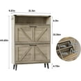 thumbnail image 2 of Shoe Cabinet with 2 Flip Drawers & Open Storage,Farmhouse Shoe Storage Cabinet for Entryway,Freestanding Narrow Organizer Rack with Legs,Foyer,Hallway,Grey, 2 of 16