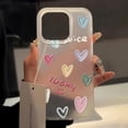 thumbnail image 3 of Love Heart Phone Case For iPhone 13 Case for iPhone 11 15 16 12 14 Pro Max Mini Shockproof Translucent Clear Cover Soft Funda JO73 For iPhone 12Pro Max, 3 of 6