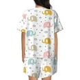 thumbnail image 3 of Picia Little Elephant Pajamas Sets for Women Soft Short-Sleeved Pjs with Lounge Shorts Two Piece Sleepwear-4X-Large, 3 of 9
