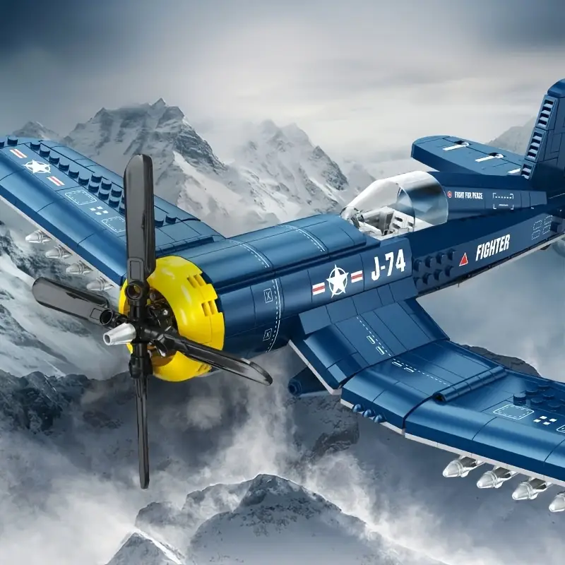 GZBrick WWII F4U Fighter Building Sets Compatible with Lego Military Model Kit for Adults Teens 767PCS