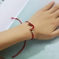 thumbnail image 5 of Happy date Crescent Moon Braided Strand Imitation Stone Resin Bracelet Adjustable Woven String Rope Cord Card Wrap Bangle Wristband, 5 of 7