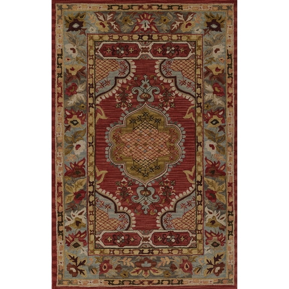 Momeni Tangier Traditional Medallion Area Rug, 9'6" X 13'6", Red