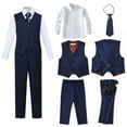 thumbnail image 2 of Wehilion Boys Suit 4PC Wedding Gentleman Party Vest Set Little Waistcoat Prom Tuxedo Dress Suit,8, 2 of 5