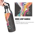 thumbnail image 4 of Yayeee 20oz Insulated Water Bottle Double Wall Stainless Steel with Flip Straw Lid, Colorful Black, 4 of 7