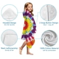 thumbnail image 7 of Tie Dye Rainbow Concentric Circles Pattern Hooded Bath Towel，50"x30" for Ages 3 To 12 Kids, Quick Dry Lightweight Soft Microfiber Hood Beach Towel Cover Up for Kids, 7 of 7