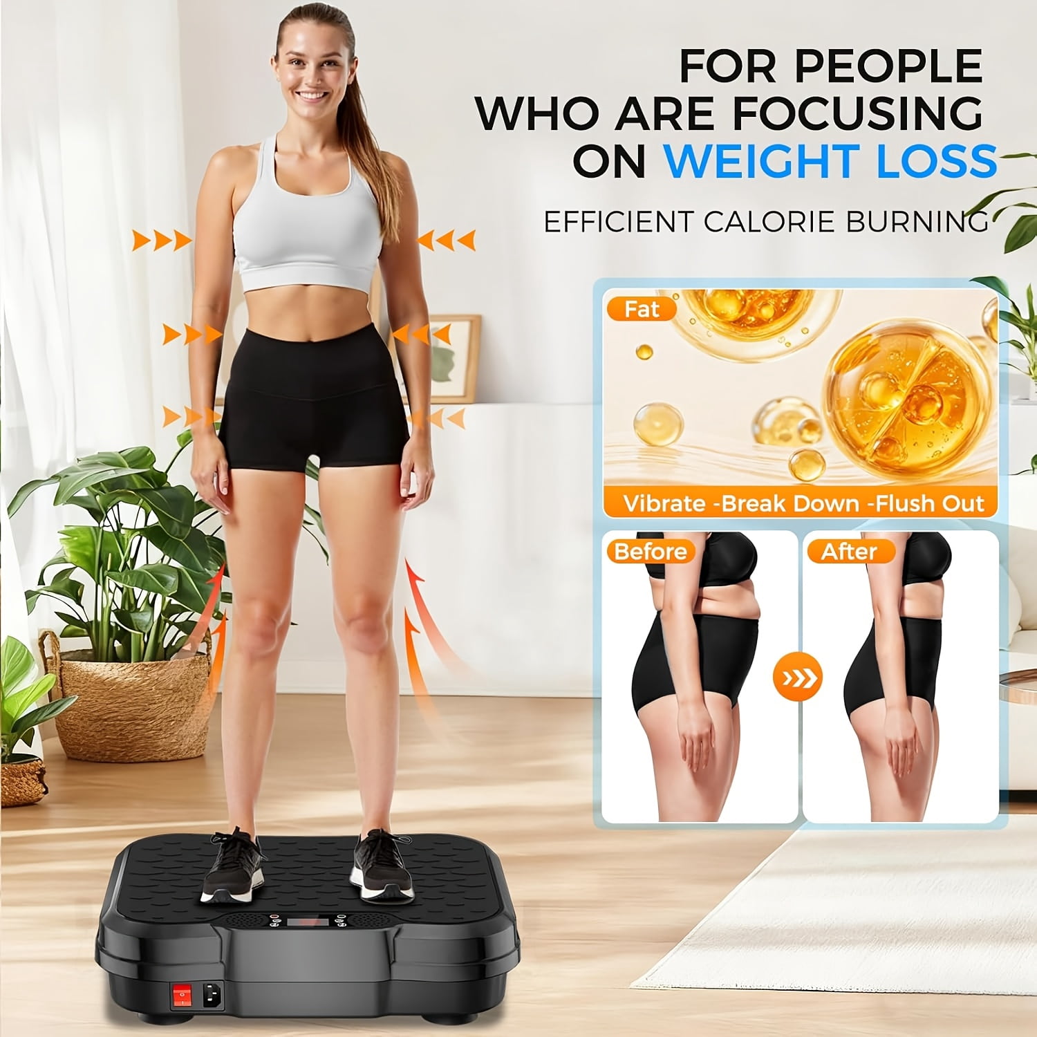 2026 Upgraded Vibration Platform, 450lbs Capacity Vibration Plate Machine, Lymphatic Detox & Blood Circulation Improvement, No Battery, Home Gym Fitness Equipment for All People
