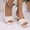 White, variant on Women's Square Toe Stiletto Heeled Mules, Ribbed Fabric Peep Toe Dress Shoes, Plus Size Comfortable Stiletto High Heel Shoes for Spring Summer Wear
