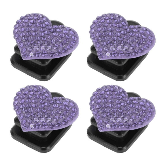 Unique Bargains Car Storage Hooks Interior Accessories for Most Car, SUV, Truck Car Adhesive Hooks Plastic Rhinestone Sturdy 1.18"x1.18" Purple