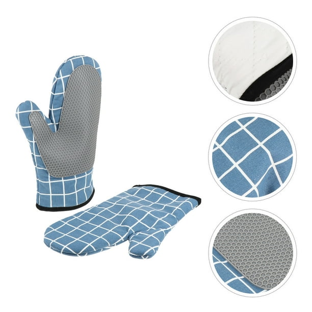 unbranded 1Par Guantes De Cocina Aislantes De Calor Para Uso Doméstico En Azul