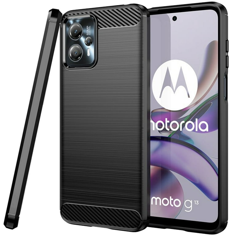 CoverON For Motorola Moto G13 / Moto G23 Phone Case, Slim Lightweight TPU  Minimal Cover Carbon Fiber, Black 