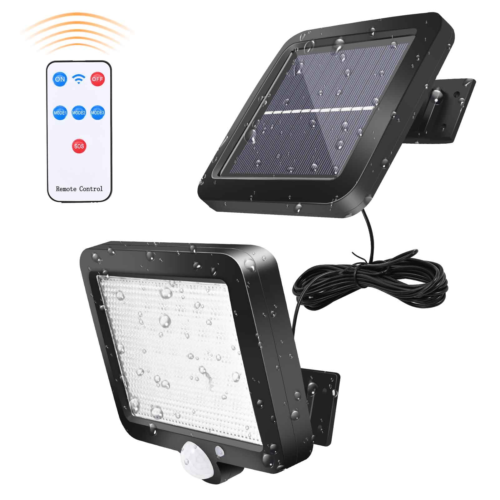 GIVERARE Solar Street Flood Lights with PIR & Photocell Sensors in