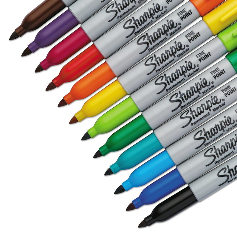 Sharpie Permanent Markers, Fine Point, Assorted Colors, 12 Count in Pouch 