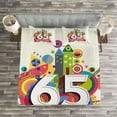 thumbnail image 3 of Ambesonne Colorful Quilted Bedspread Set 3 Pcs, Festive Candles and Word, Queen Size, Multicolor, 3 of 3