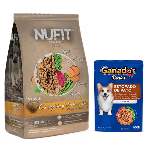 Nufit Adulto 25 Kg + Sobres Estofado Pato 100 g (22 Pzas)