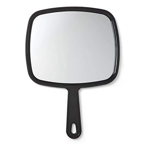 6.3" W x 9.6" L Hand Mirror, Black Handheld Mirror:1CT