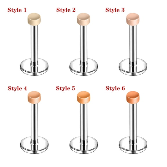 QQTDFG 1 Pc Titanium Lip Ring Flesh Invisible Labret Stud Medusa Helix Tragus Piercing-Style 3-1.2*8mm