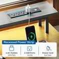 thumbnail image 3 of SUPERJARE Desk with Drawers, 46" Gaming Desk with LED Lights, Computer Desk Small Office Desk with Outlets, Writing Desk for Bedroom in Grey, 3 of 8