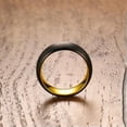 thumbnail image 6 of 8mm Black Matte Tungsten Carbide Band Men's Gold Polished Wedding Ring Size 8-12, 6 of 7