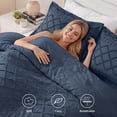 thumbnail image 2 of U by Bedsure Queen Boho Comforter Set, Boho Tufted Shabby Chic Bedding Comforter Set, 3 Pieces Vintage Farmhouse Navy Bed Set for All Seasons, Soft Bedding Set with 2 Pillow Shams, 2 of 10
