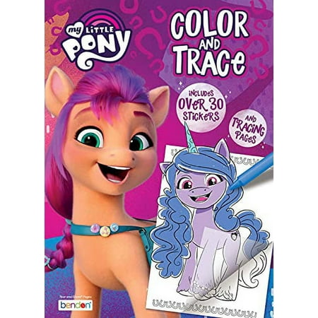 My Little Pony 48 Page Color and Trace Coloring Book with 8 Tracing Sheets and Stickers Bendon 51408