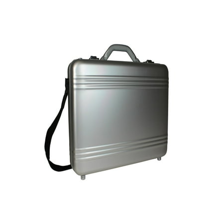 World Traveler European-Style Silver Laptop Attache Briefcase