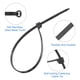 thumbnail image 3 of Uxcell 100Pcs Push Mount Zip Ties 8 Inch Cable Zip Tie Mounts Nylon, Negro, 3 of 6