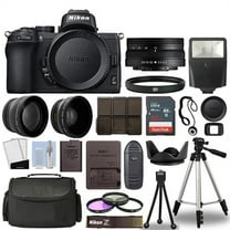 Nikon Z50 Mirrorless Camera Body   3 Lens Kit 16-50mm Z VR   32GB   Flash & More