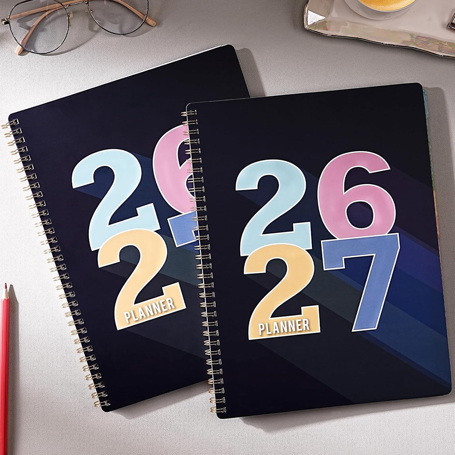 Planner 2026-2027 - 2026-2027 Planner weekly and monthly, July 2026 - June 2027, 9" x 11", Academic Calendar 26-27 with Colourful Tabs, Inner Pocket, Premium Paper, Twin-wire Binding