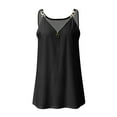 thumbnail image 5 of Wycnly Womens Tank Tops Casual Loose Fit Going out Zipper Metal Strap Vest Shirts Summer Trendy Solid V-Neck Sleeveless Shirts Blouse Black l, 5 of 6
