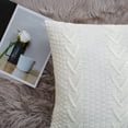 thumbnail image 2 of Decorative Cotton Knitted Pillow Case Cushion Cover Double-Cable Warm Throw Pillow Covers for Bed Couch 18x18 Inches Cream, 2 of 7