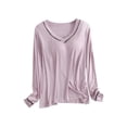 thumbnail image 2 of Ailaofu Women's Casual Modal Pullover Sweatshirts V Neck Comfort Active T-Shirt Tops, 2 of 4