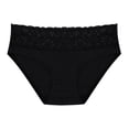 thumbnail image 5 of Gibobby Pantaleta Corte Frances de Algodón Ropa interior sexy de cintura para mujer, bragas de color sólido, ropa interior de encaje(Negro,CH), 5 of 5