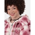 thumbnail image 4 of No Boundaries Plush Hoodie Shacket, Women's, 4 of 5