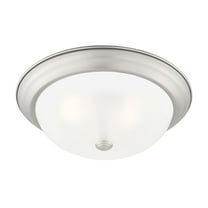 1257L-PW-W-Designers Fountain-15 Inch 3 Light Flush Mount-Pewter Finish-Etched Glass Color